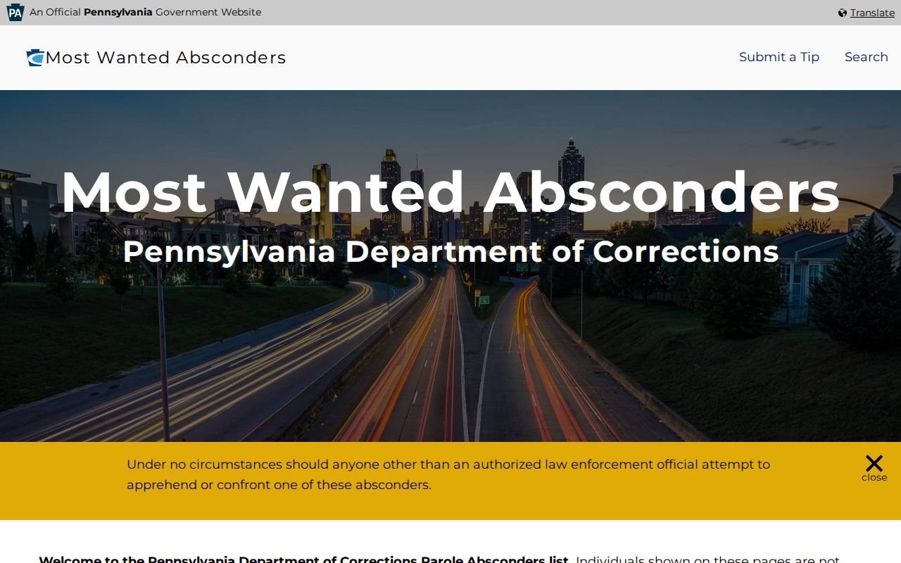 Montgomery County arrest lookup and Pennsylvania parole absconder search