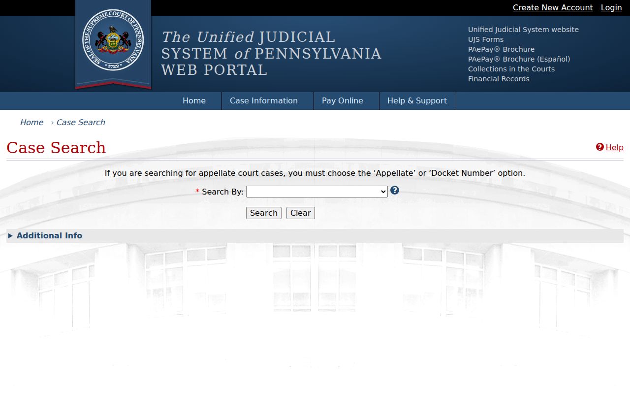 Montgomery County criminal court case search on the UJS Portal