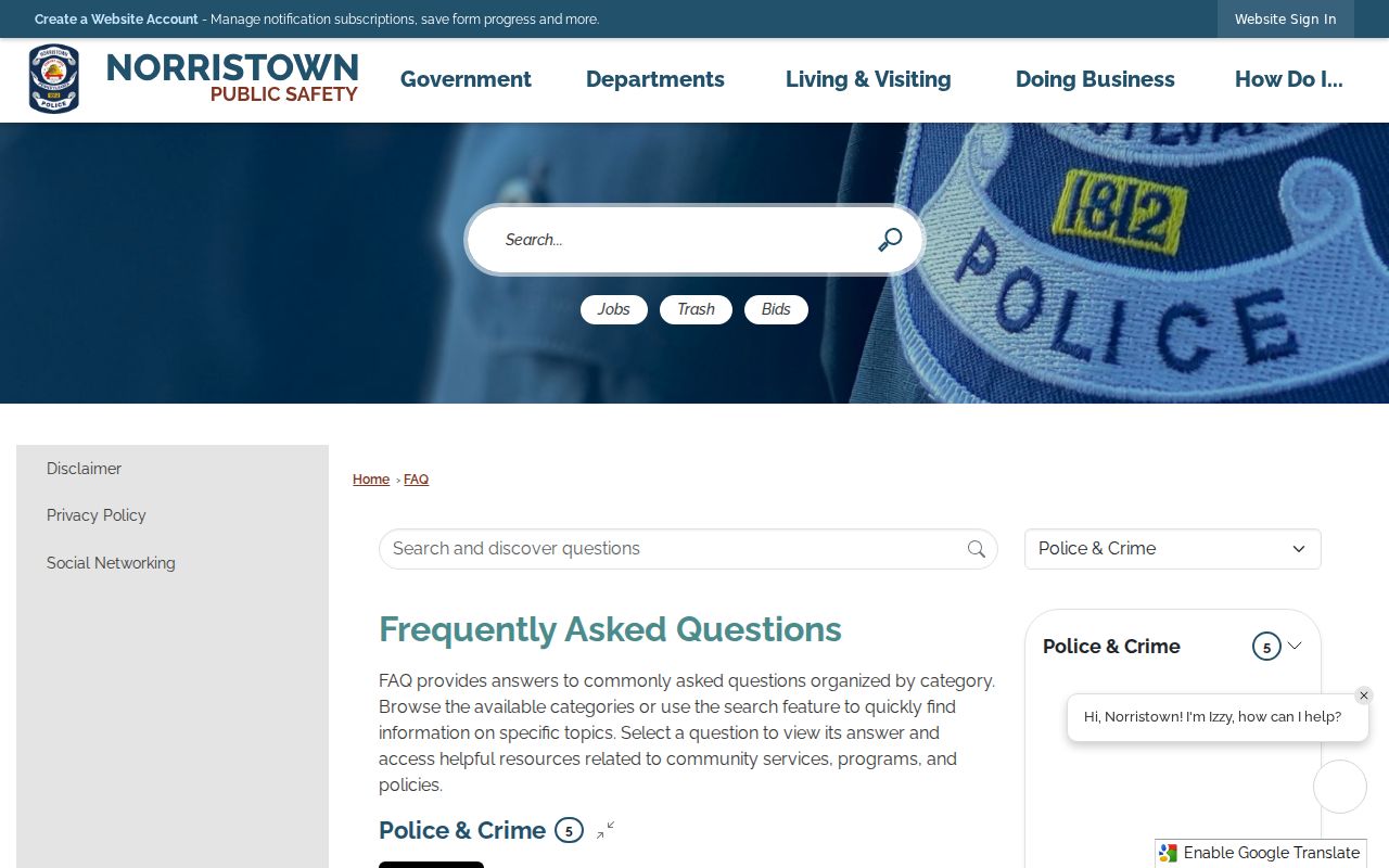 Norristown criminal records police report request instructions