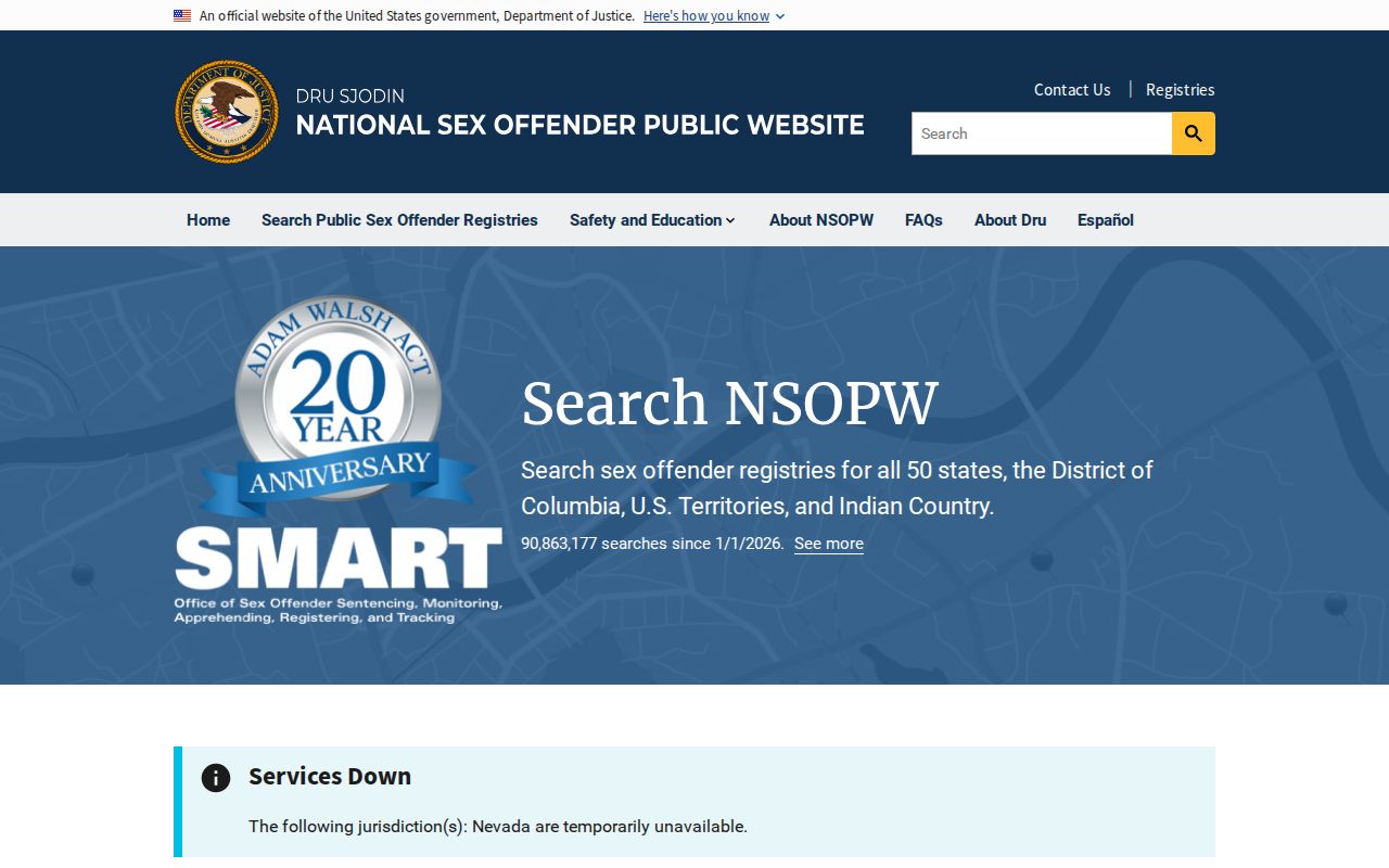 National search layer for Montgomery County sex offender records
